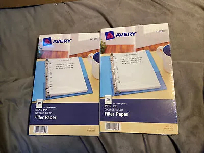 2 - Avery Mini Binder Filler Paper College Ruled 5-1/2  X 8-1/2  100 Sheets • $7