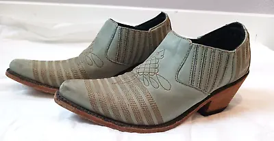 Liberty Black Vegas Ciel Leather Ankle Boots Blue Turquoise Western Size 8.5 • $90