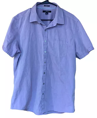Mens Marc Anthony Slim Fit Button Down Purple Short Sleeve Dress Shirt Size XL • $13.99