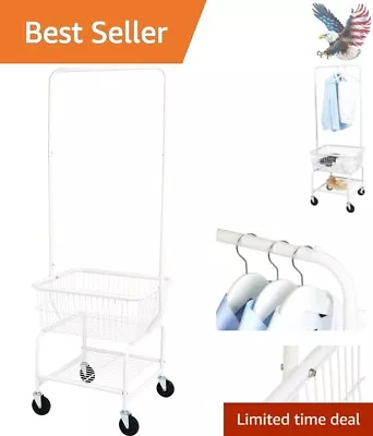 Convenient Hanging Rack Laundry Butler Cart With Locking Casters - Durable Metal • $159.99