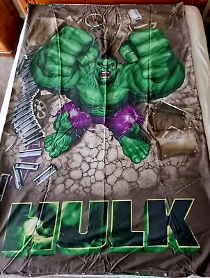 Vintage 2003 Marvel Avengers Hulk Single Duvet & Pillow Case Set • £24.99