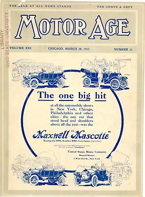 1912 Original Maxwell Mascotte Cover Ad. Touring & Roadster Models + Haynes Ad • $8.99