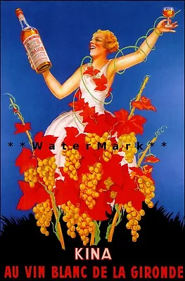 Kina Lillet 1937 French Champagne Vintage Poster Print Retro Style Art Advert • $21.58