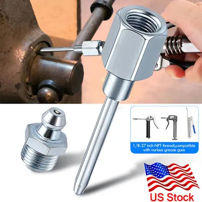 Grease Gun Injector Tip Needle 1/8  Attachment Coupler Fittings Kit Easy Use • $8.55