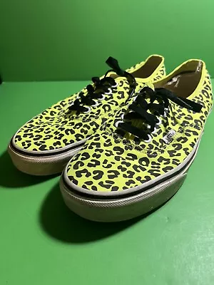$22 • Buy Vans Animal Print Cheetah Leopard Neon Yellow  Womens 9 Mens 7.5 Shoes (b10)