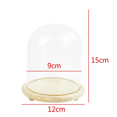 £10.95 • Buy Clear Glass Display Cloche Stand Bell Jar With RGB/Warm White Wooden Base Decor