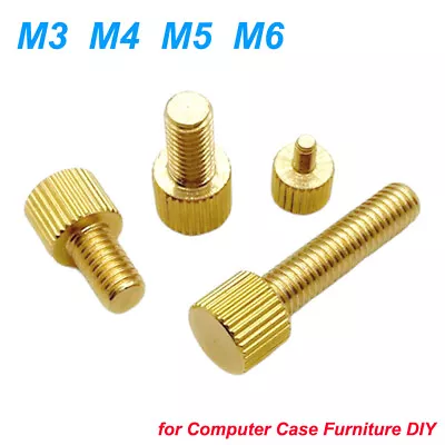 Knurled Thumb Screw Brass Hand Tighten Grip Knob Bolt M3 M4 M5 M6 Decoration DIY • $1.49