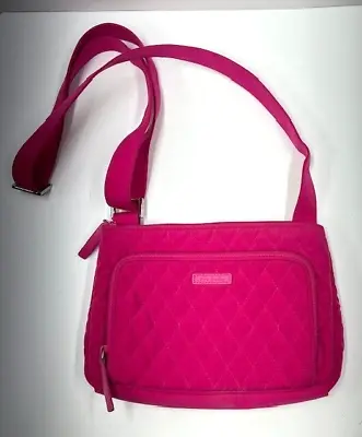 Vera Bradley Crossbody Bag - Bright Pink Microfiber - Great Condition • $18.95