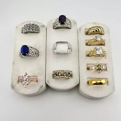 Vintage Lot Of (11) Costume Jewelry Rings- Gold Tone Silver Tone • $7.50
