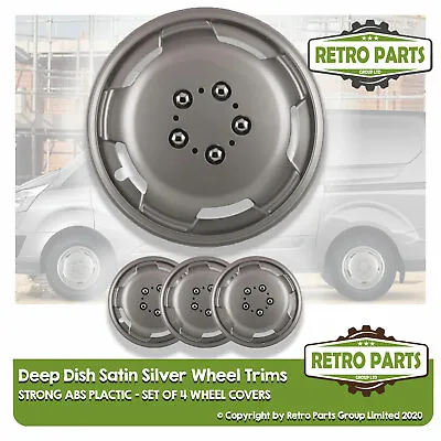 15 Inch Satin Silver Deep Dish Van Wheel Trims For VW Vans Hub Caps Covers • $48.03