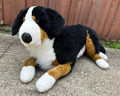 Vintage Prima E&J Classic Plush Bernese Mountain Dog Jumbo 40” Realistic Laying • $139.97