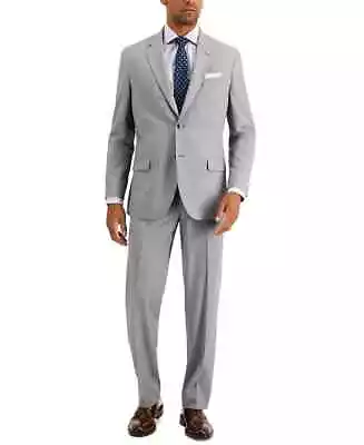 $395 Nautica Men's Light Grey Modern Fit Bi Stretch Suit 42R 36 X 32 Yoc1423 • $81.99