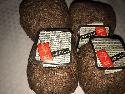 Lot Of 4 Muench Yarns SIR GALLI #4903 Brown Tweedy Textured 100% Silk Yarn Skein • $24.90