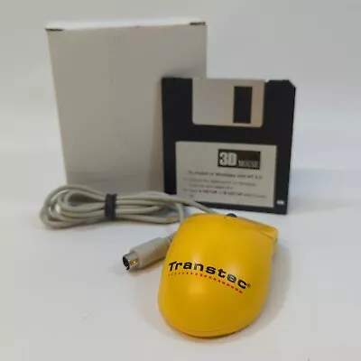 Yellow Optical 3D PS2 Mouse With Windows 98 Drivers. Transtec Branded. Retro. • £14.99