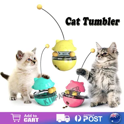 $14.99 • Buy Cat Treat Dispenser Toy Ball Kitten SelfPlay Interactive Tumbler Multifunction
