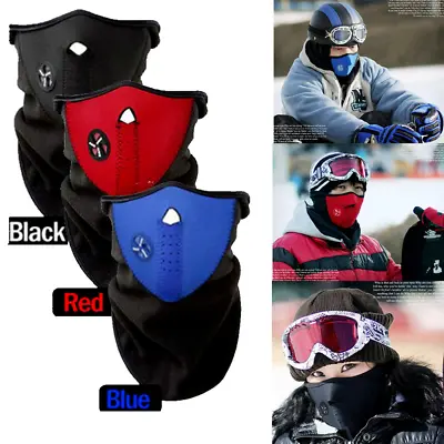 Half Face Mask Winter Windproof Fleece Thermal Balaclava Motorcycle Neck Cover • $3.99