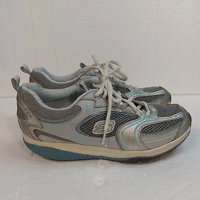 Sketchers Womens Shape Ups XF  Accelerator 12320 White Gray Blue Size 8.5 • $27.99