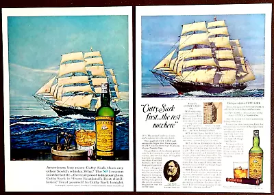 Vintage Cutty Sark Scotch Whisky Original 1960's Print Ads Man Cave Wall Decor • $11.25