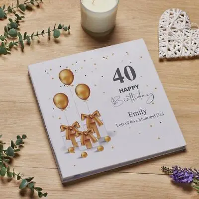 Personalised Large Linen 40th Birthday Photo Album With Presents PLL-24 • £26.99