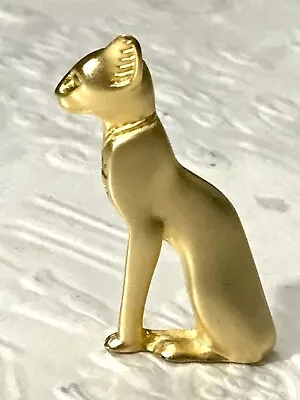 Museum Reproductions Brushed Gold Tone Egyptian Sacred Cat Brooch • $26.95