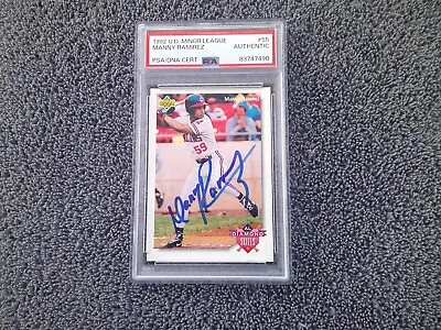 Manny Ramirez Signed 1992 Upper Deck Minor League Card Psa/dna Coa • $150