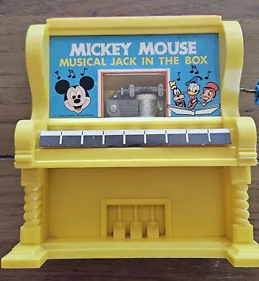 Vintage 1973 Mickey Mouse Musical Jack In The Box By Kohner Bros. Inc • $12