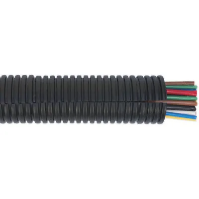 Split Convoluted Cable Sleeving - 10 Metres - 22-27mm Diameter - Flexible Nylon • £23.49