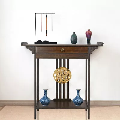 Oriental Console Table Rustic Wood Hallway Writing Table Hall Corridor Furniture • $75.95