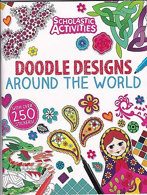 Doodle Designs Around The World Doodle Sticker Activity Colouring Book Children • £3.99