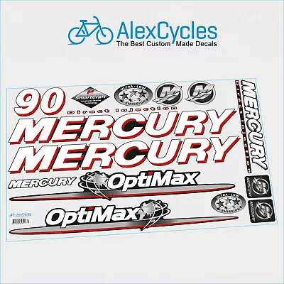 90 HP Mercury Optimax Direct Injection Outboards Motor Laminated Decals Kit • $43