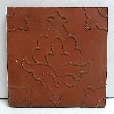 Antique Unglazed Floral Tile  Mosaic?  American Encaustic? • $50