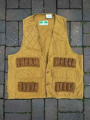 Vintage 60’s 70’s Game Winner Tan Hunting Vest Size Large 44 Made In USA • $10