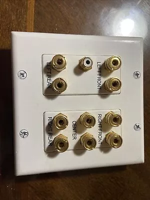 $17.95 • Buy 5.1 Surround Home Theater Speaker Wall Plate Banana Binding Post 2-Gang White