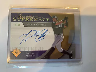 2005 Miguel Cabrera Ultimate Signature Supremacy On Card Autograph /99 Rare Auto • $125