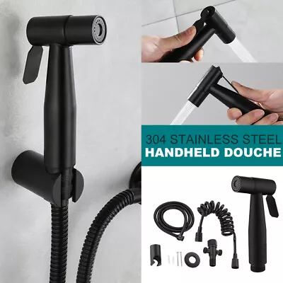 SUS304 Shower Head Douche Hand Held Bidet Toilet Spray Jet Spray Head Black • $12.99