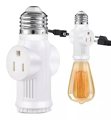 3 Prong Light Socket To Plug Adapter MVBOONE E26/E27 Light Bulb To 2/3 Prong Ou • $9.86