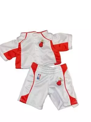 BAB Plush Bear Clothes Miami Heat NBA Jacket Pant Shorts White Flame Basketball • $18.97