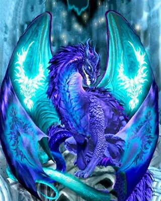 $17.95 • Buy 5D Diamond Painting Kit Full Round Drill Blue Dragon 20X30 Home Decor Art Craft