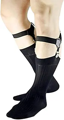 Mens Sock Garters Belt Adjustable 2-Pack Sturdy Clip Suspenders • $14.88