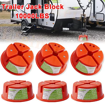 6 Pack RV Camper Stabilizer Blocks Round Trailer Jack Blocks With Magnets Travel • $189.99