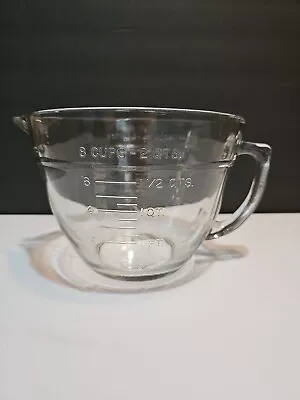 Anchor Hocking 8 Cup / 2 Qt Clear Glass Measuring Mixing Batter Bowl • $14.99