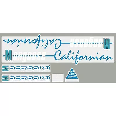 1987 Mongoose- Californian Decal Set - Black Frame • $39.95