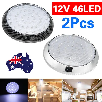 2PC 12V 46 LED Car Caravan Interior Light Bright Light Ceiling Round Dome Roof • $19.99