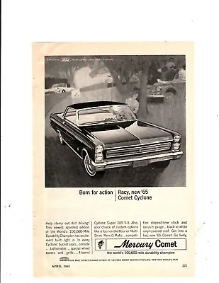 1965 Print Ad  Mercury Comet Cyclone Super 289 V-8 Merc-O-Matic  4 On The Floor • $19.99