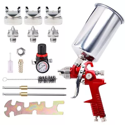 $31.39 • Buy HVLP Auto Paint Air Spray Gun Kit Gravity Feed Car Primer 1.4/1.7/2.5MM 3 Nozzle