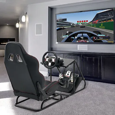 Simulator Steering Racing Seat Cockpit Wheel Stand PS5 G29 PS4 G920 T300RS G923 • $399.96