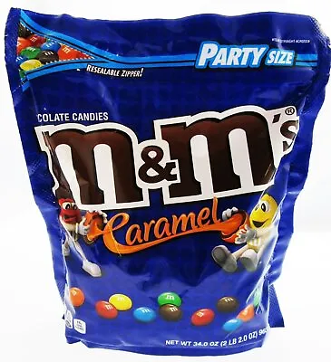 M&M's ~ Caramel ~ M And M ~ Candy ~ 34oz Party Size Bag • $29.97