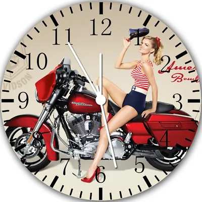 American Motorcycle Frameless Borderless Wall Clock Nice For Gifts Or Decor Y73 • $22.95