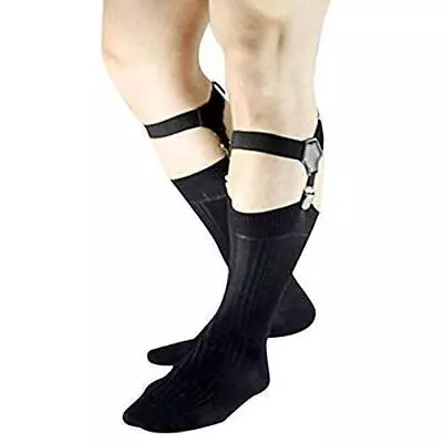 Mens Sock Garters Belt Adjustable 2-pack Sturdy Clip Suspenders • $14.29