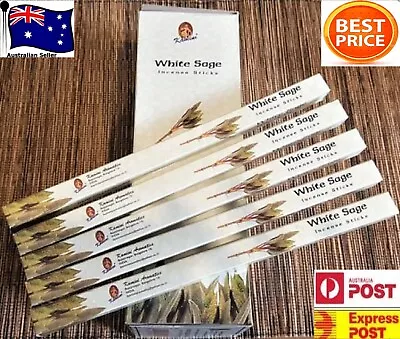 80 Incense Sticks White Sage Kamini Brand 10x8 Box Pack OR 4x20 Hex PackBulk • $11.95